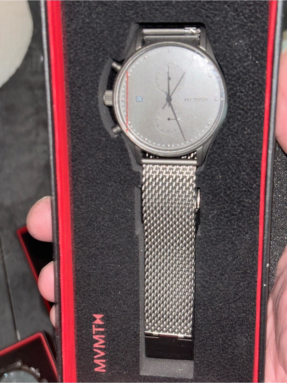 MVMT Silver Mesh Strap Chronograph Watch